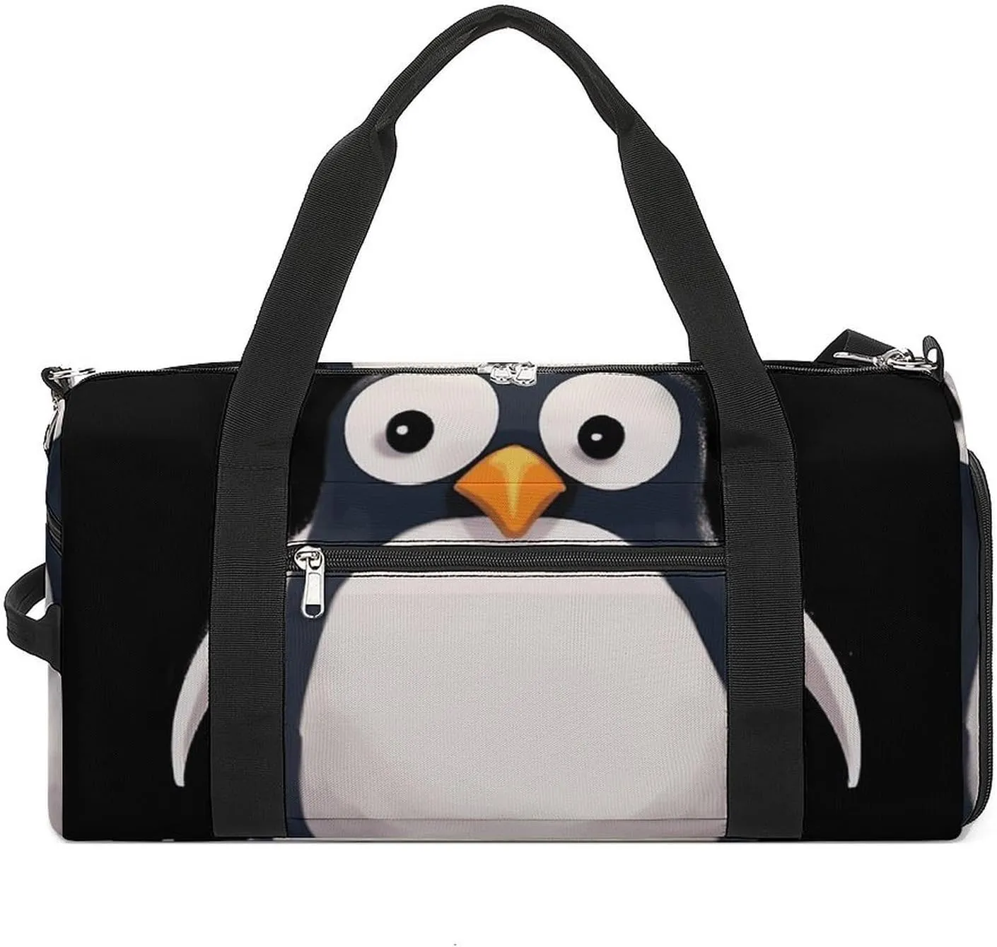 Gym Bag Cute Penguin Duffel Bag for Men Women Travel Overnight Bag with Shoe Compartment Workout Bags