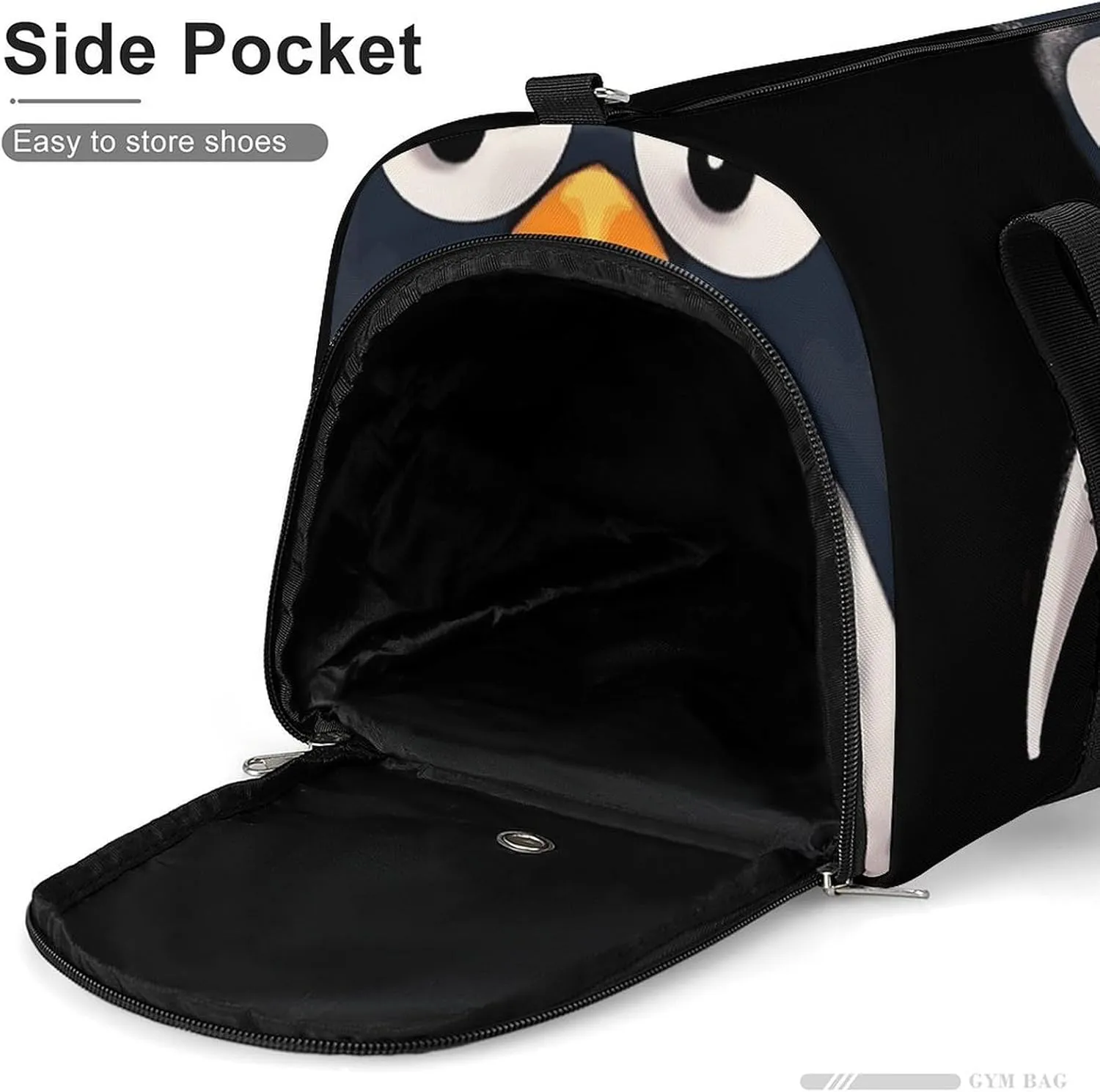 Gym Bag Cute Penguin Duffel Bag for Men Women Travel Overnight Bag with Shoe Compartment Workout Bags