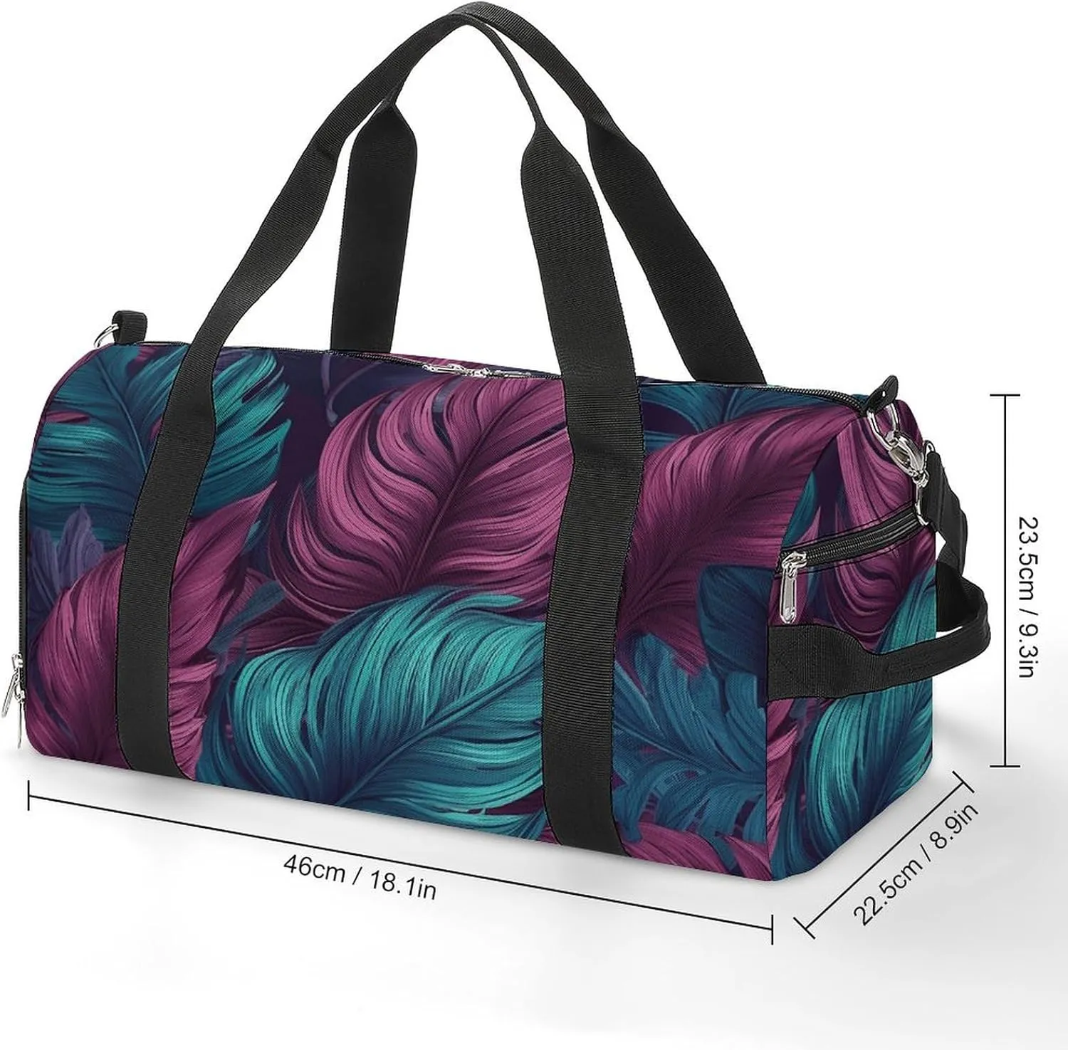 Gym Bag Different Leaves Duffel Bag for Men Women Overnight Bag with Shoe Compartment Workout Bags