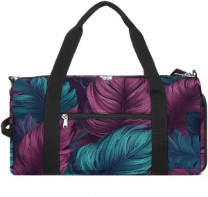 Gym Bag Different Leaves Duffel Bag for Men Women Overnight Bag with Shoe Compartment Workout Bags