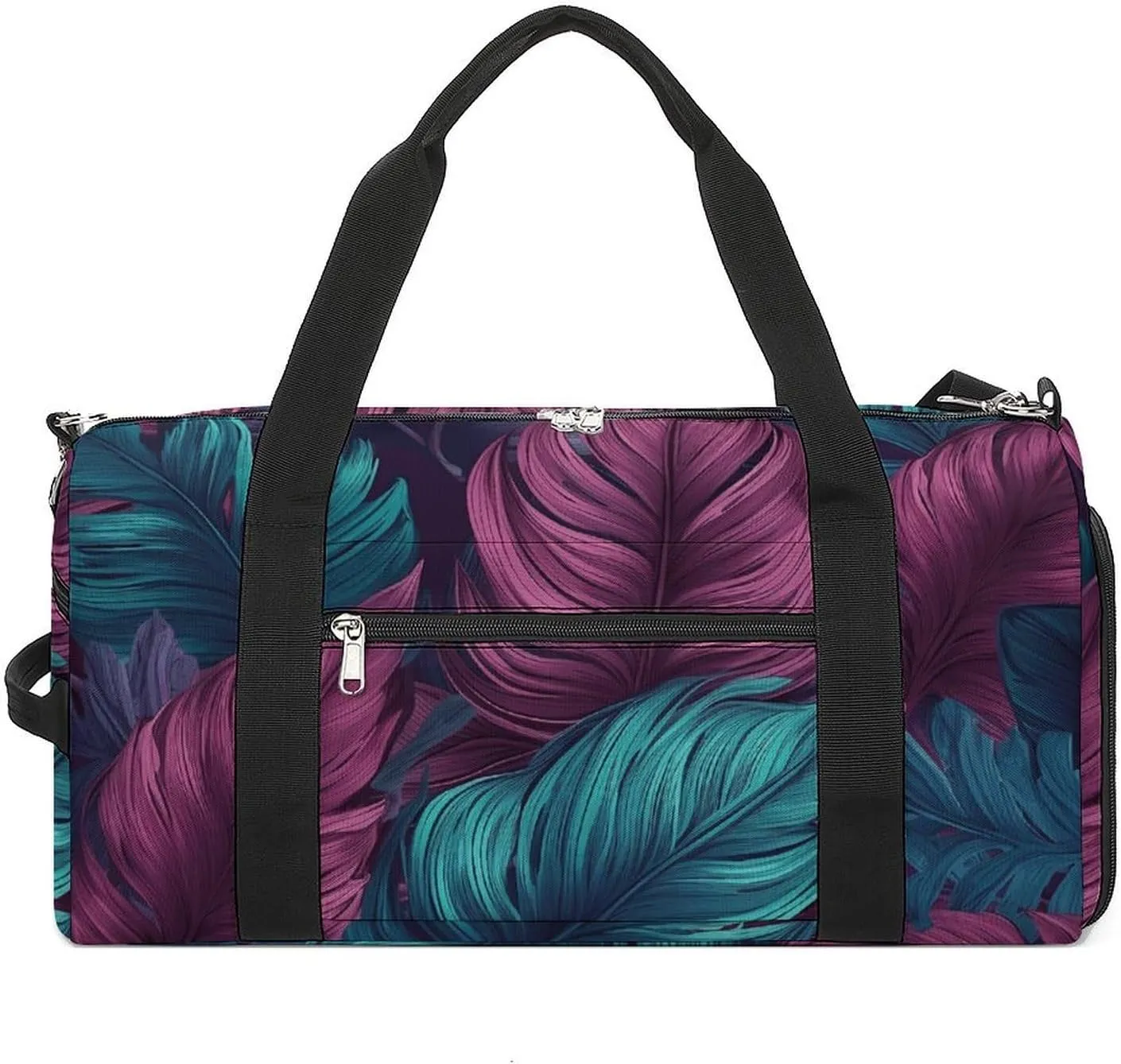 Gym Bag Different Leaves Duffel Bag for Men Women Overnight Bag with Shoe Compartment Workout Bags