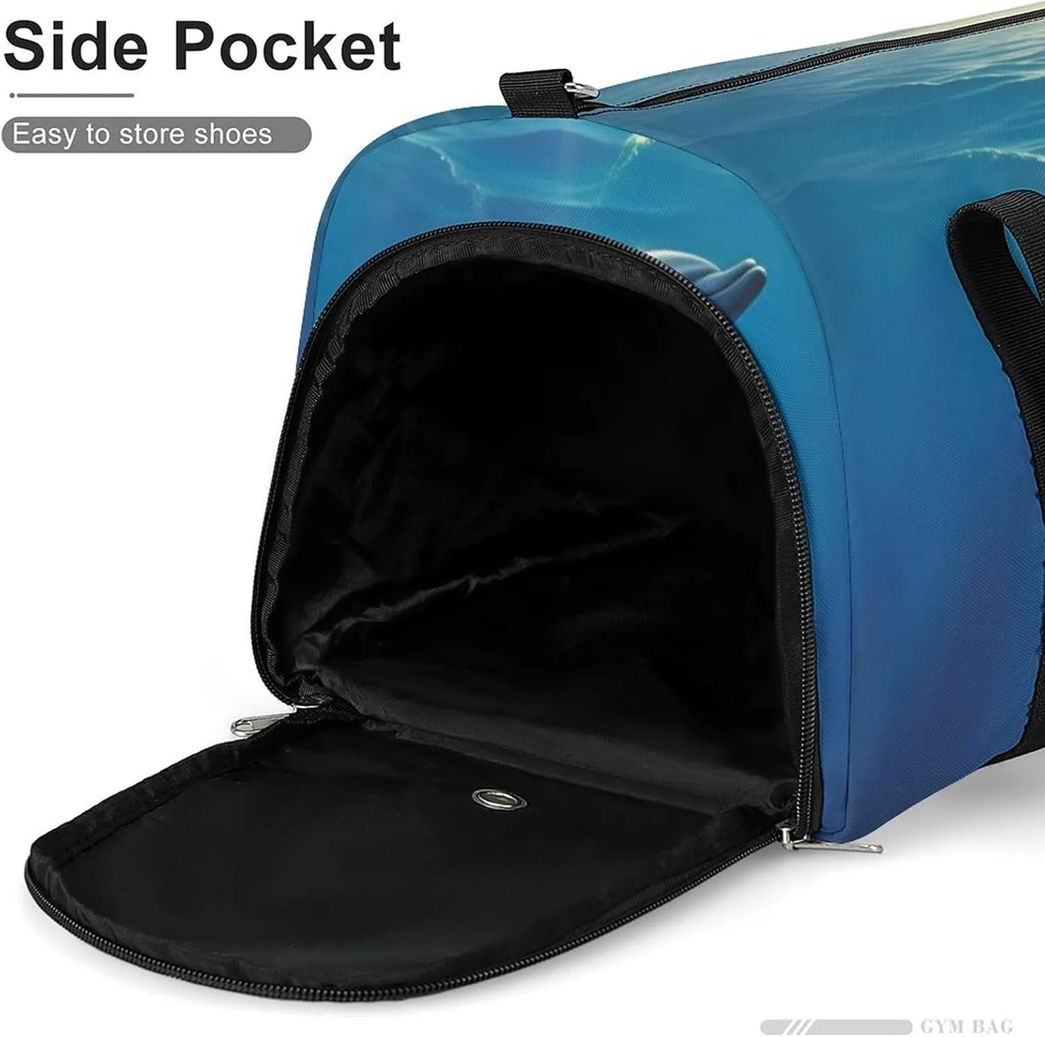 Gym Bag Dolphin In The Ocean Duffel Bag for Men Women Overnight Bag with Shoe Compartment Workout Bags