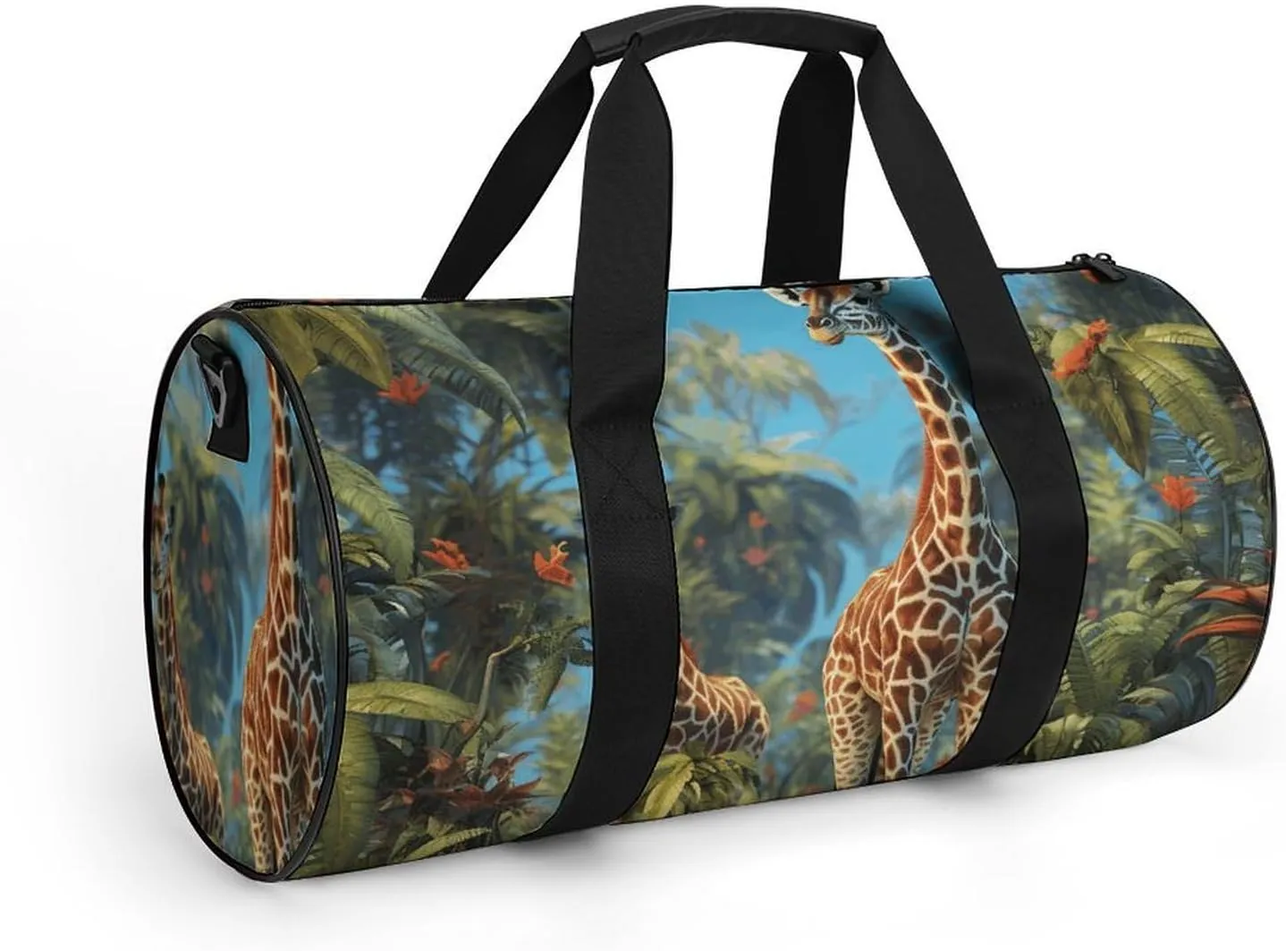 Gym Bag Jungle Giraffe Duffel Bag for Men Women Overnight Bag with Shoe Compartment Workout Bags