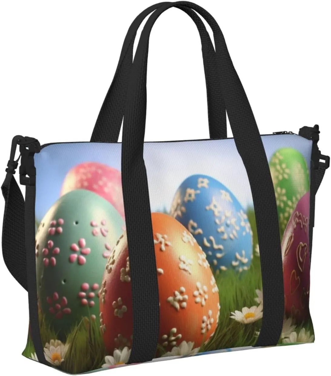 Gym Bag Lovely Easter Egg Duffel Bag for Men Women Travel Overnight Bag with Shoe Compartment Workout Bags