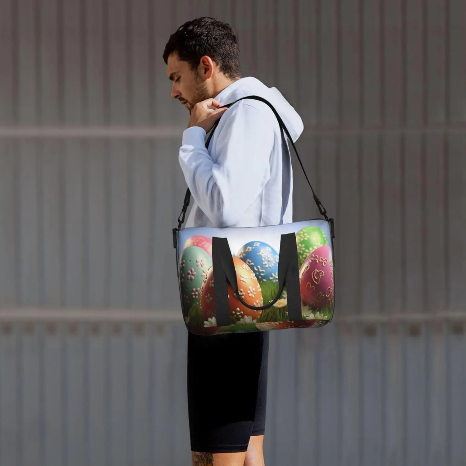 Gym Bag Lovely Easter Egg Duffel Bag for Men Women Travel Overnight Bag with Shoe Compartment Workout Bags