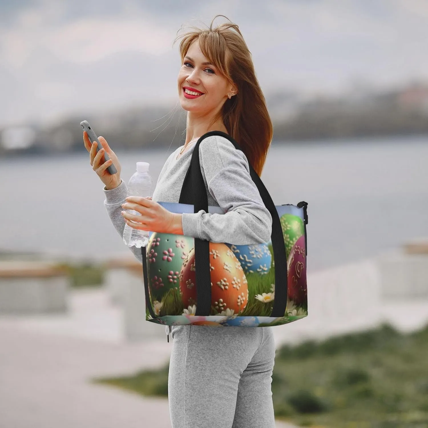 Gym Bag Lovely Easter Egg Duffel Bag for Men Women Travel Overnight Bag with Shoe Compartment Workout Bags