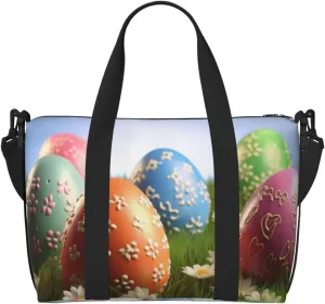 Gym Bag Lovely Easter Egg Duffel Bag for Men Women Travel Overnight Bag with Shoe Compartment Workout Bags