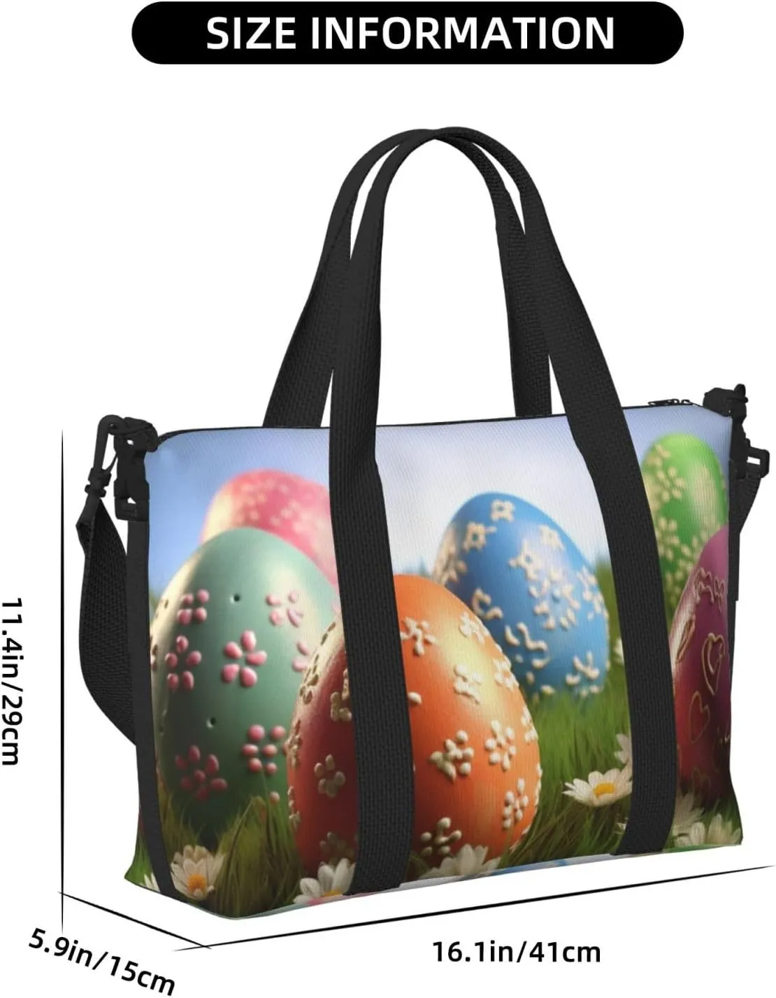 Gym Bag Lovely Easter Egg Duffel Bag for Men Women Travel Overnight Bag with Shoe Compartment Workout Bags