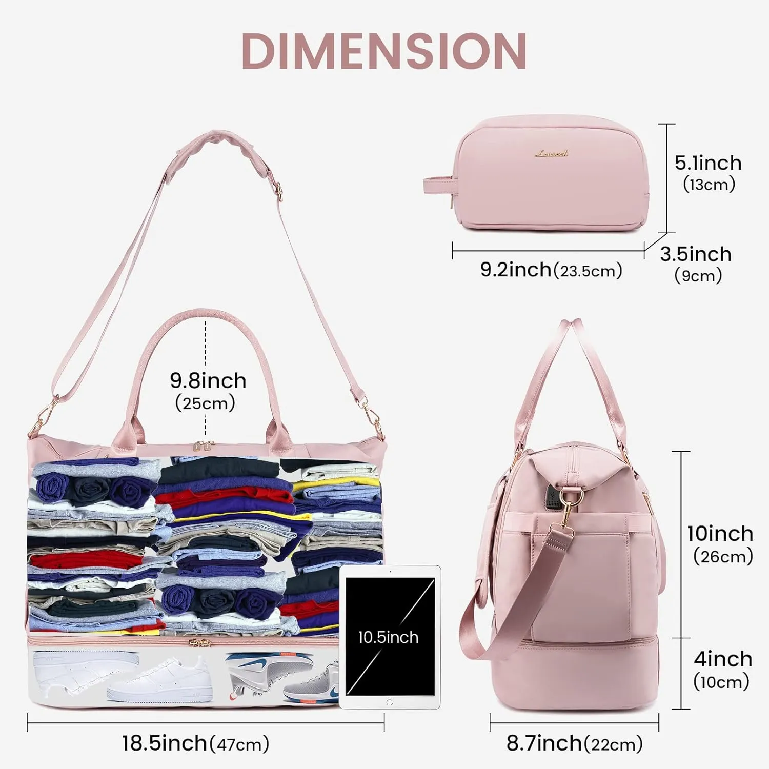 Gym Bag LOVEVOOK Travel Duffel Bag with USB Charging Port,Weekender Bags for Women with Shoe Compartment,Carry on Overnight Bag with Toiletry Bag,Hospital Bags for Labor and Deliver
