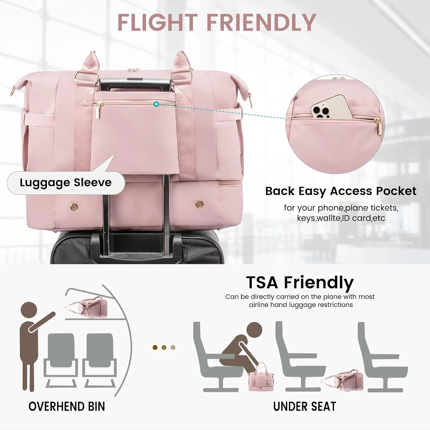 Gym Bag LOVEVOOK Travel Duffel Bag with USB Charging Port,Weekender Bags for Women with Shoe Compartment,Carry on Overnight Bag with Toiletry Bag,Hospital Bags for Labor and Deliver