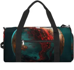 Gym Bag Marble Ball Duffel Bag for Men Women Travel Overnight Bag with Shoe Compartment Workout Bags