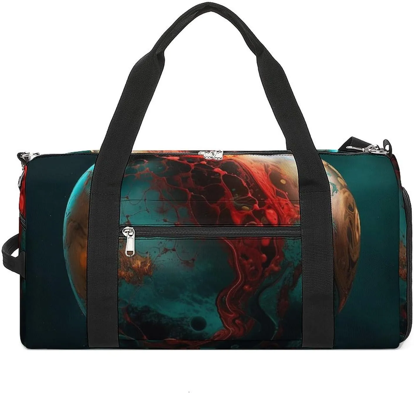 Gym Bag Marble Ball Duffel Bag for Men Women Travel Overnight Bag with Shoe Compartment Workout Bags