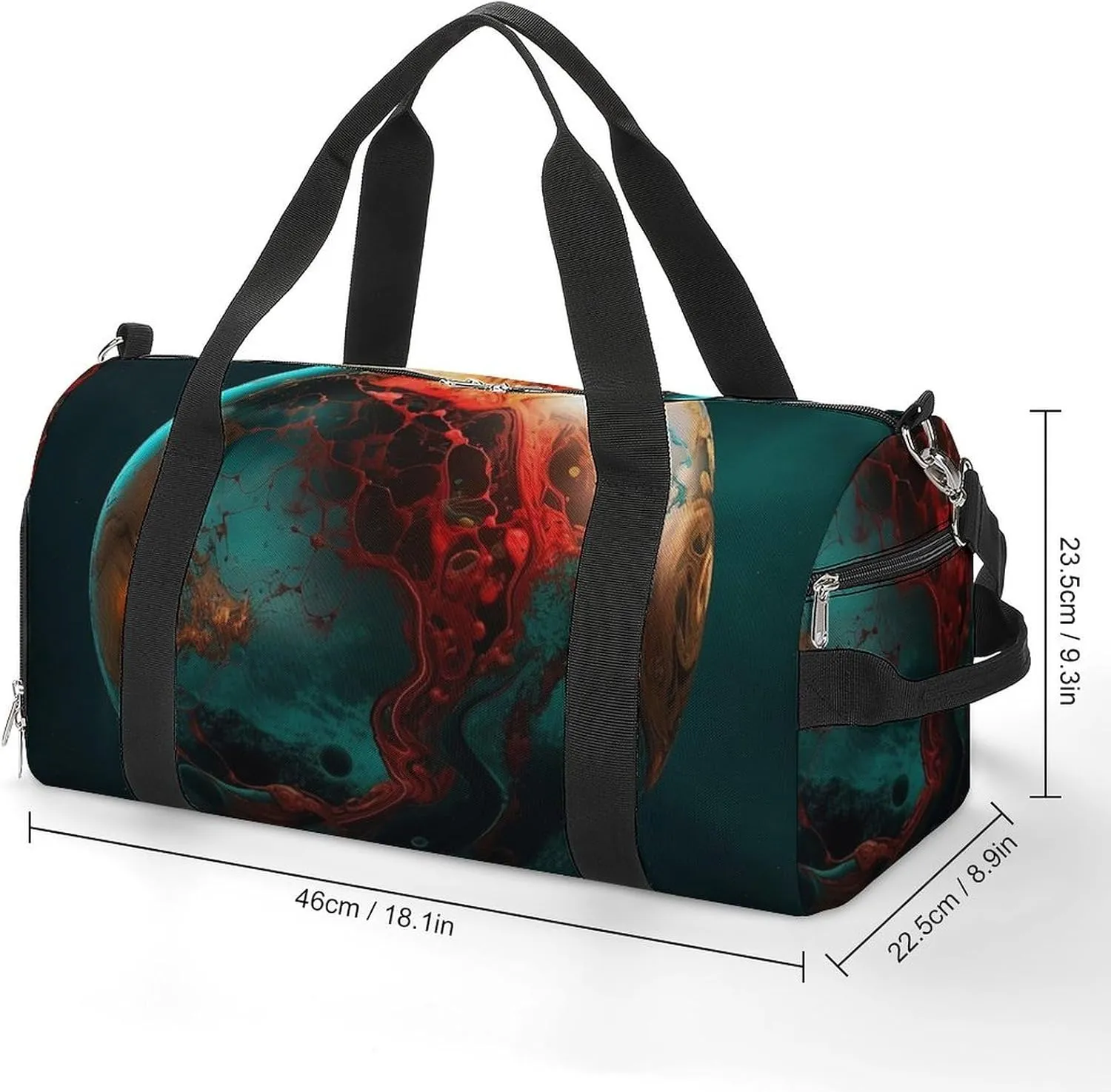 Gym Bag Marble Ball Duffel Bag for Men Women Travel Overnight Bag with Shoe Compartment Workout Bags