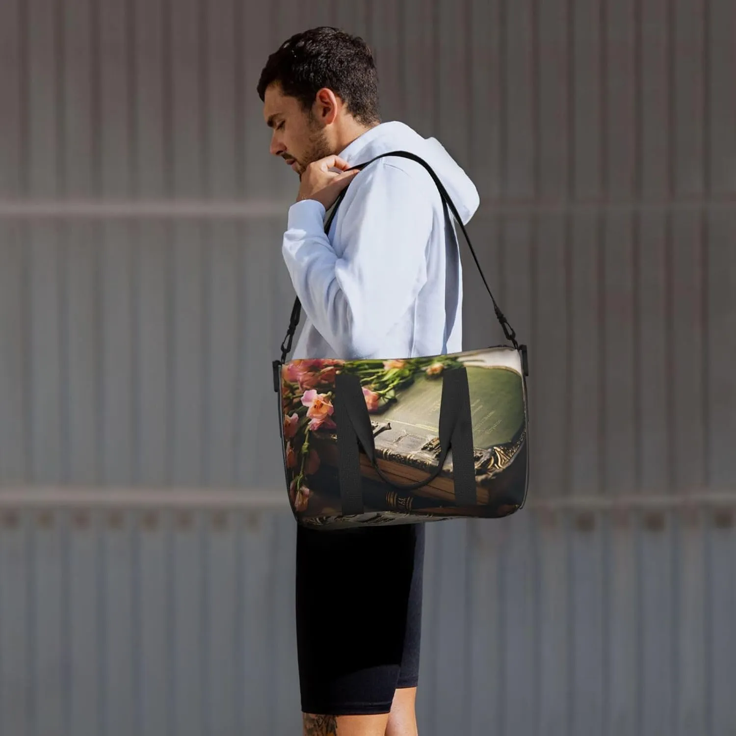 Gym Bag Old Book Duffel Bag for Men Women Travel Overnight Bag with Shoe Compartment Workout Bags