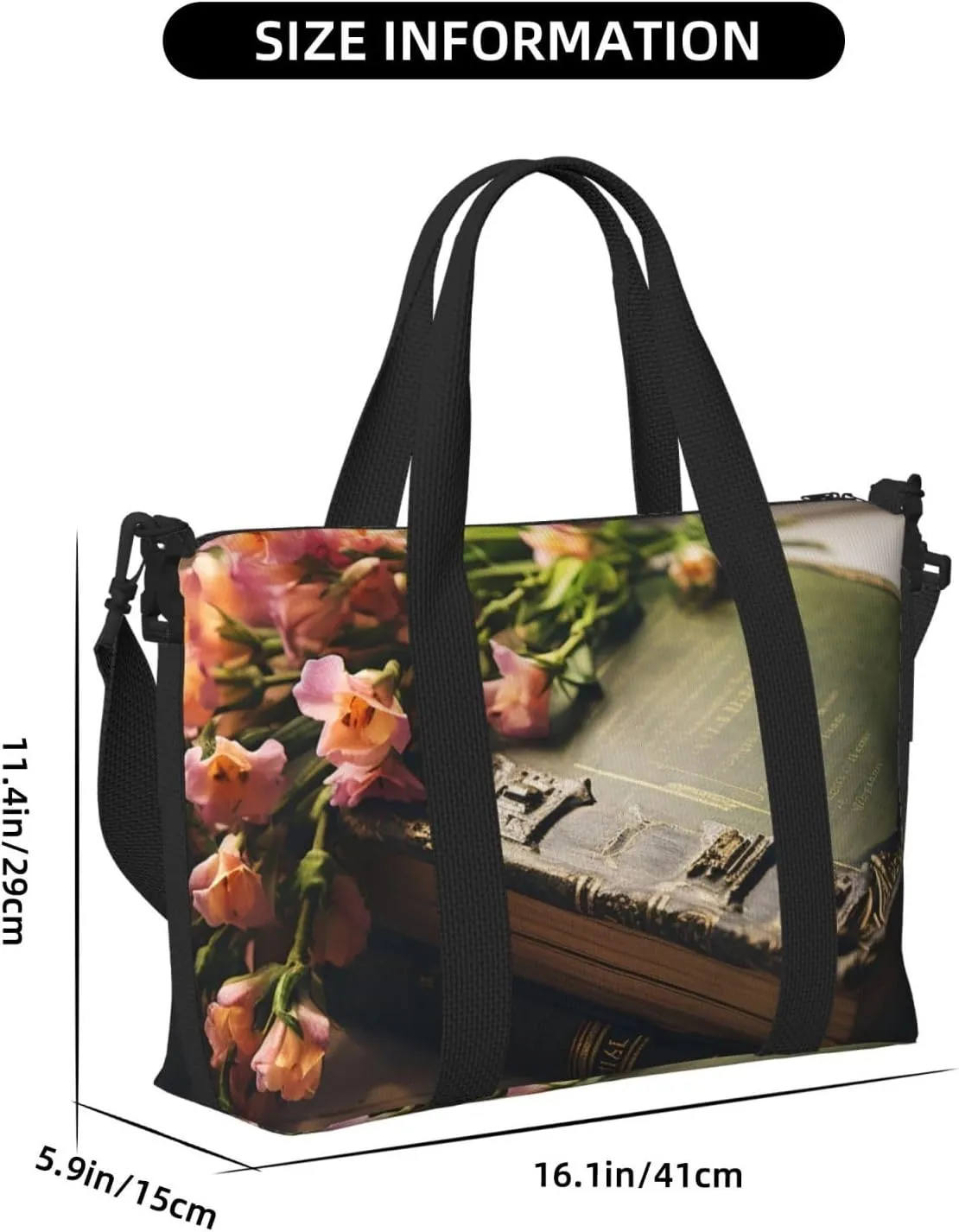 Gym Bag Old Book Duffel Bag for Men Women Travel Overnight Bag with Shoe Compartment Workout Bags