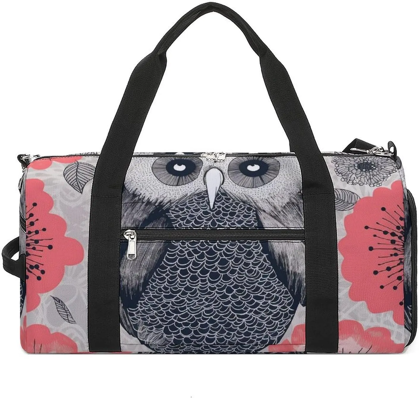 Gym Bag Owl Illustration Duffel Bag for Men Women Travel Overnight Bag with Shoe Compartment Workout Bags