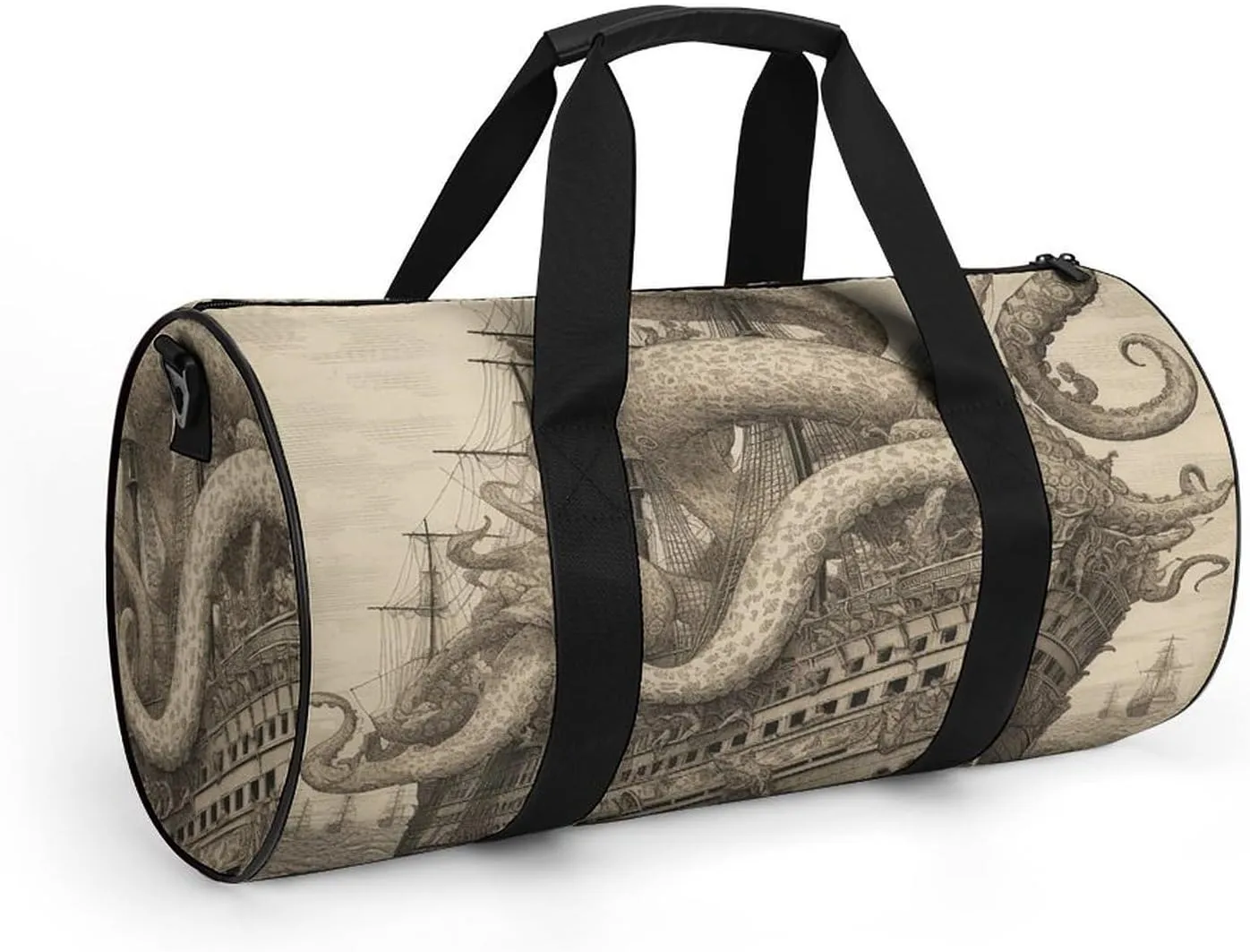 Gym Bag Sailing Pirate Octopus Duffel Bag for Men Women Overnight Bag with Shoe Compartment Workout Bags