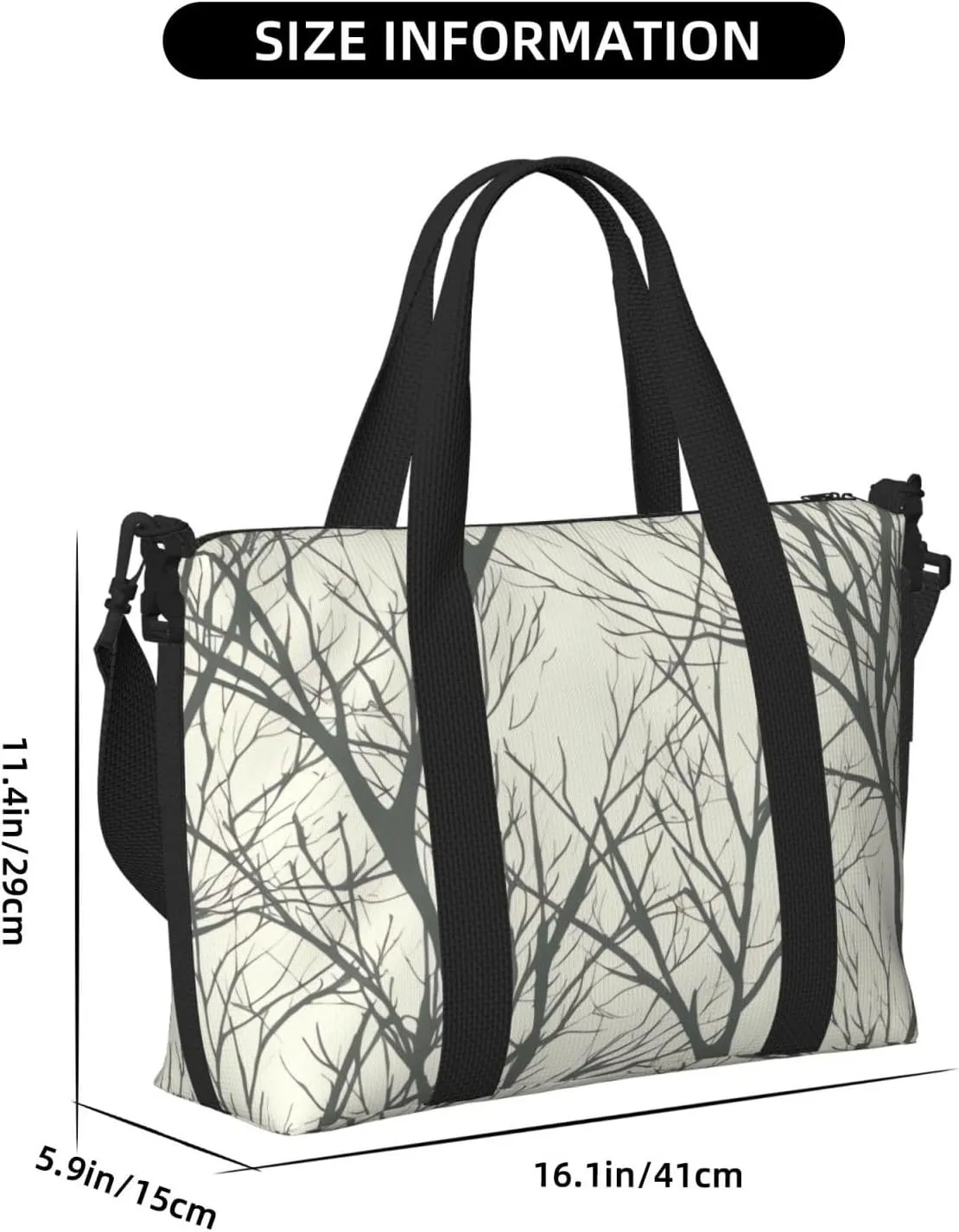 Gym Bag Tree Branch Duffel Bag for Men Women Travel Overnight Bag with Shoe Compartment Workout Bags