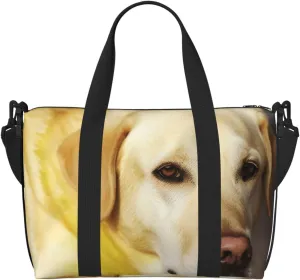 Gym Bag Yellow Dog Duffel Bag for Men Women Travel Overnight Bag with Shoe Compartment Workout Bags