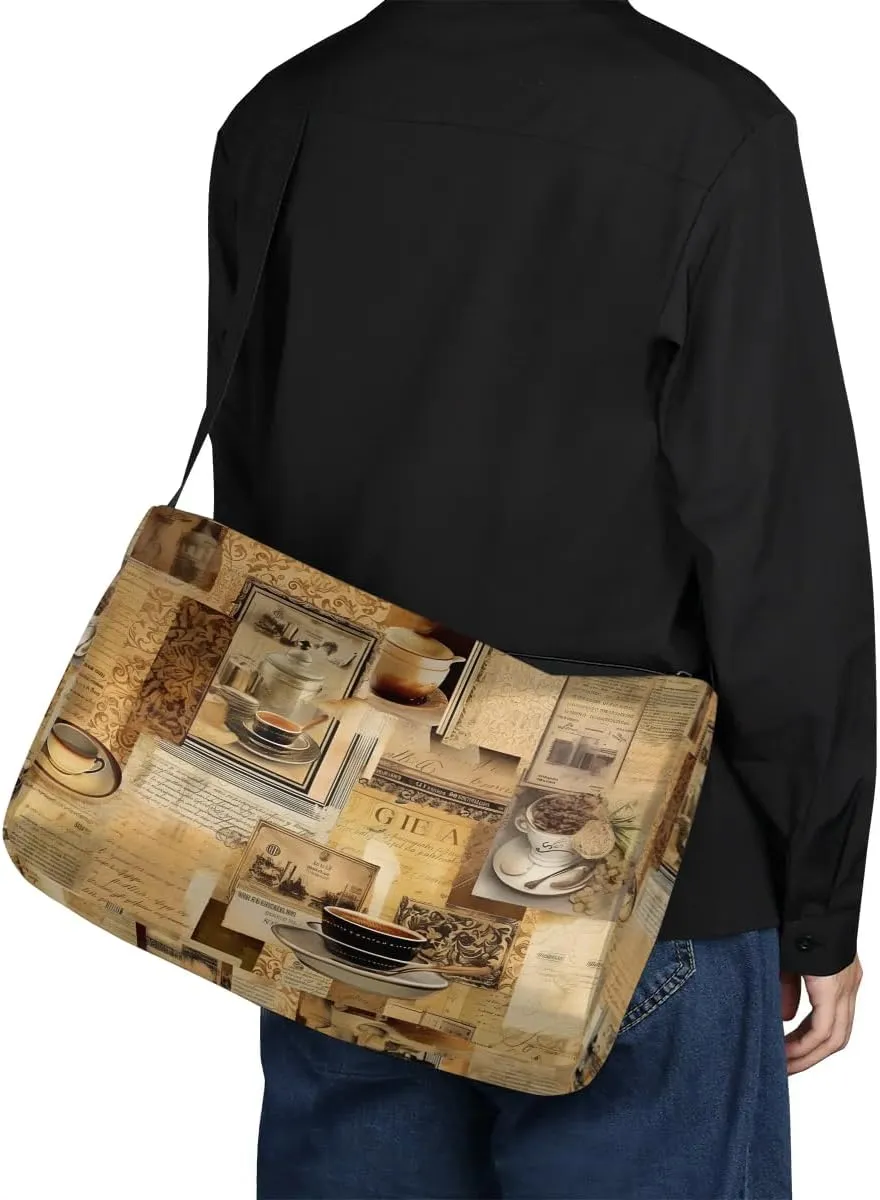 Gym Bags for Men 14.8 Inch Lightweight Carry On Bags for Airplanes Waterproof Duffle Bag for Travel, Food Retro Newspaper Pattern