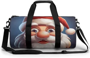 Gym Bags Small Cartoon Santa Claus Duffel Bag Overnight Bag with Shoe Compartment Carryon Bag for Men Women
