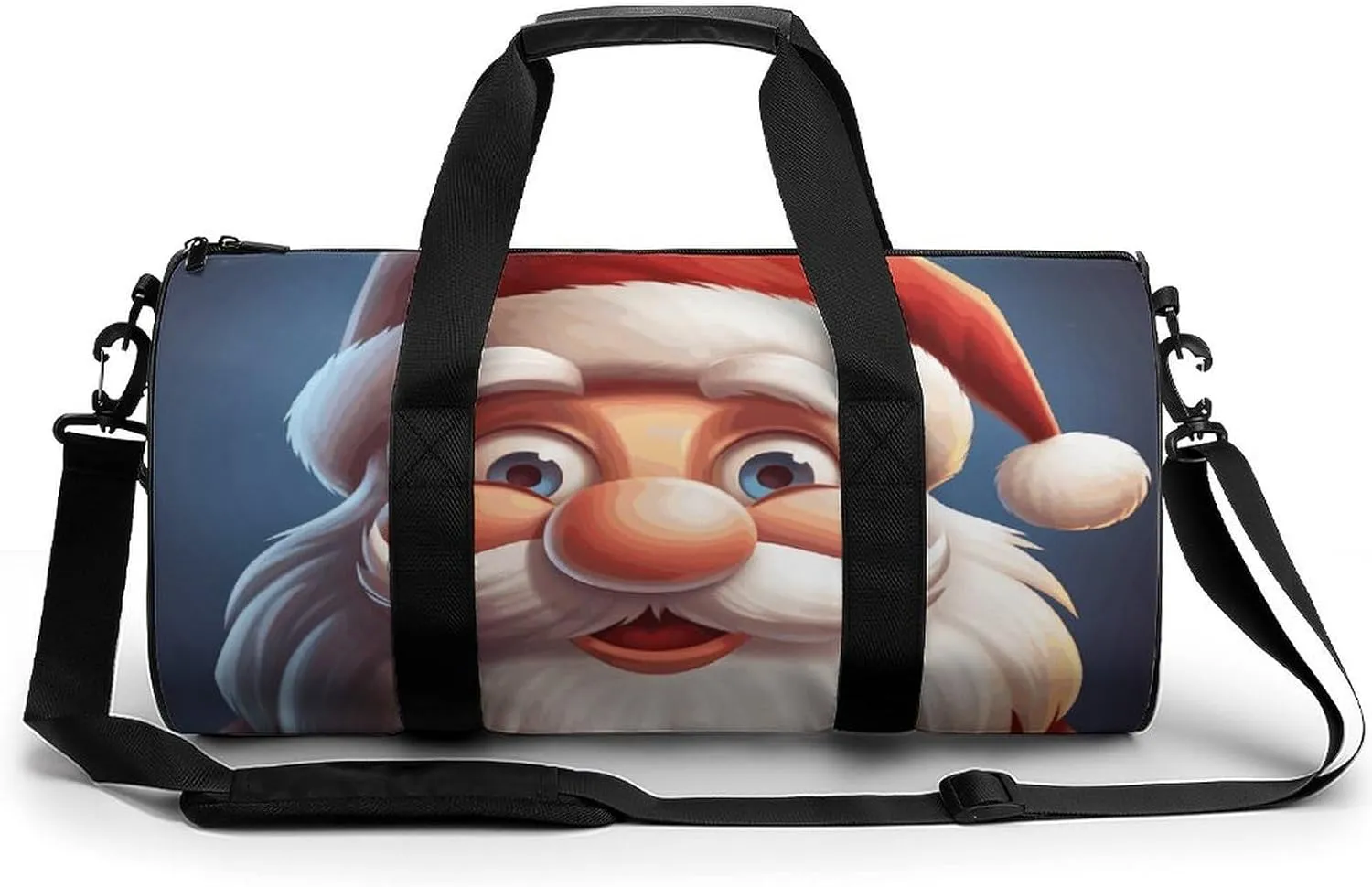 Gym Bags Small Cartoon Santa Claus Duffel Bag Overnight Bag with Shoe Compartment Carryon Bag for Men Women