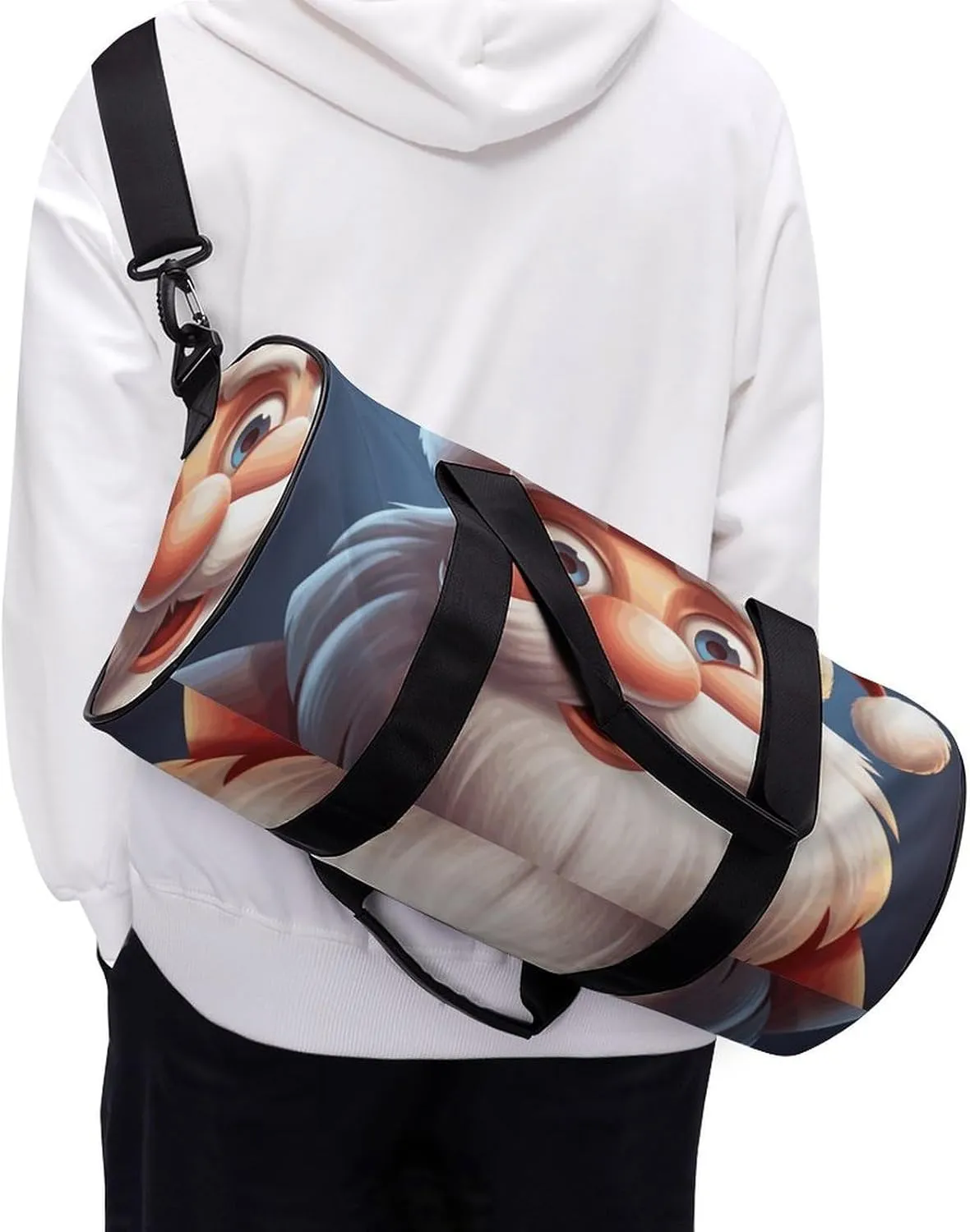 Gym Bags Small Cartoon Santa Claus Duffel Bag Overnight Bag with Shoe Compartment Carryon Bag for Men Women