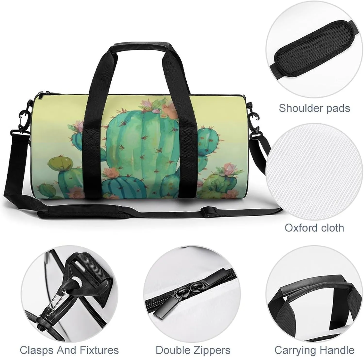 Gym Bags Small Funny Green Duffel Bag Overnight Bag with Shoe Compartment Carryon Bag for Men Women