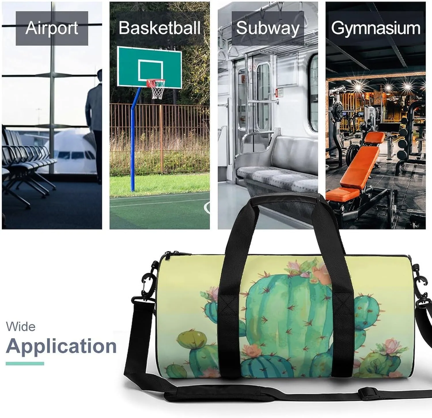 Gym Bags Small Funny Green Duffel Bag Overnight Bag with Shoe Compartment Carryon Bag for Men Women