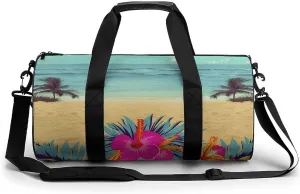 Gym Bags Small Hawaii Scenery Duffel Bag Overnight Bag with Shoe Compartment Carryon Bag for Men Women