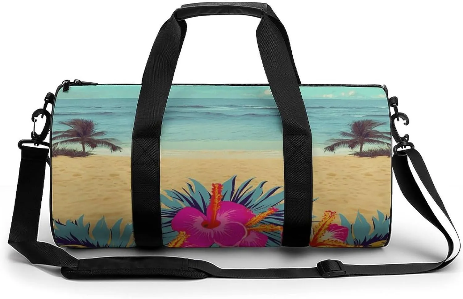 Gym Bags Small Hawaii Scenery Duffel Bag Overnight Bag with Shoe Compartment Carryon Bag for Men Women