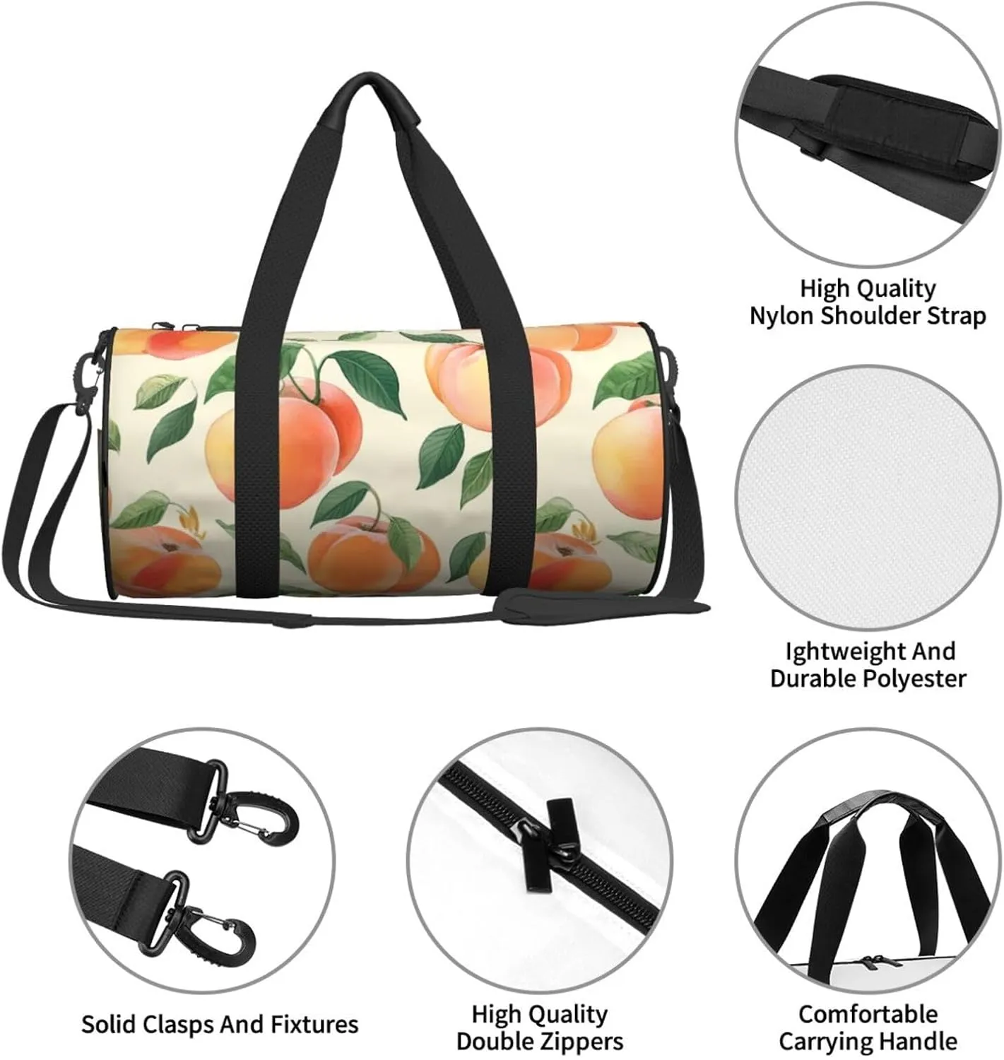 Gym Bags Small Peach Duffel Bag Overnight Bag with Shoe Compartment Carryon Bag for Men Women