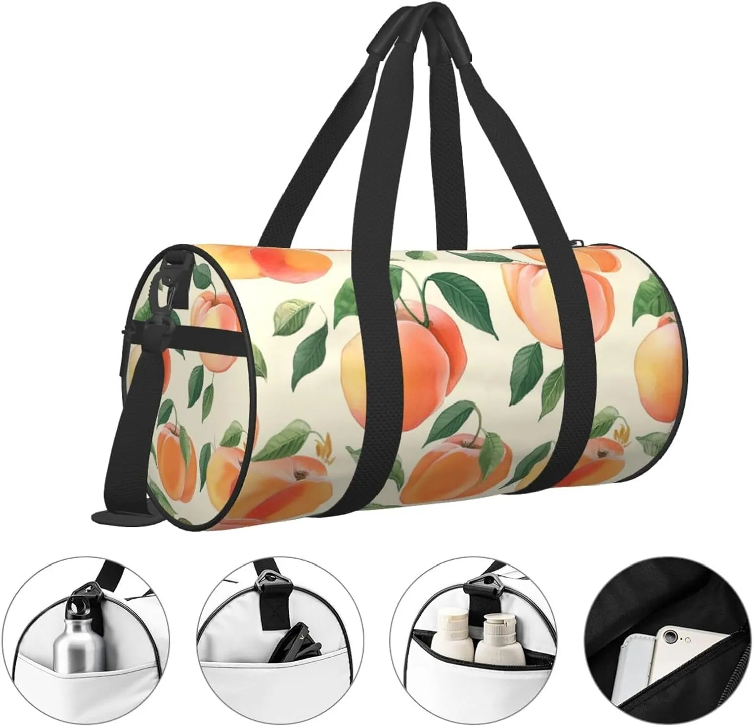Gym Bags Small Peach Duffel Bag Overnight Bag with Shoe Compartment Carryon Bag for Men Women
