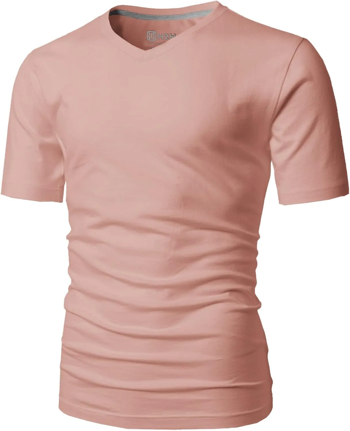 H2H Mens Casual Slim Fit Short Sleeve T-Shirts Soft Lightweight V-Neck/Crew-Neck Size XS to 3XL
