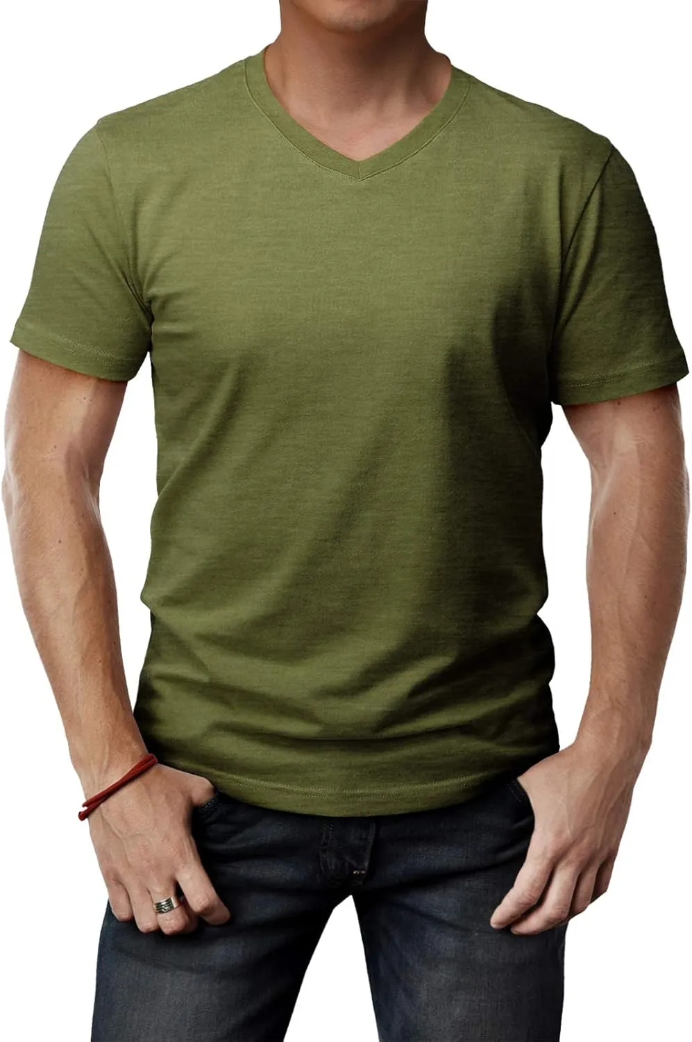 H2H Mens Casual Slim Fit Short Sleeve T-Shirts Soft Lightweight V-Neck/Crew-Neck Size XS to 3XL