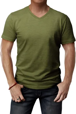 H2H Mens Casual Slim Fit Short Sleeve T-Shirts Soft Lightweight V-Neck/Crew-Neck Size XS to 3XL