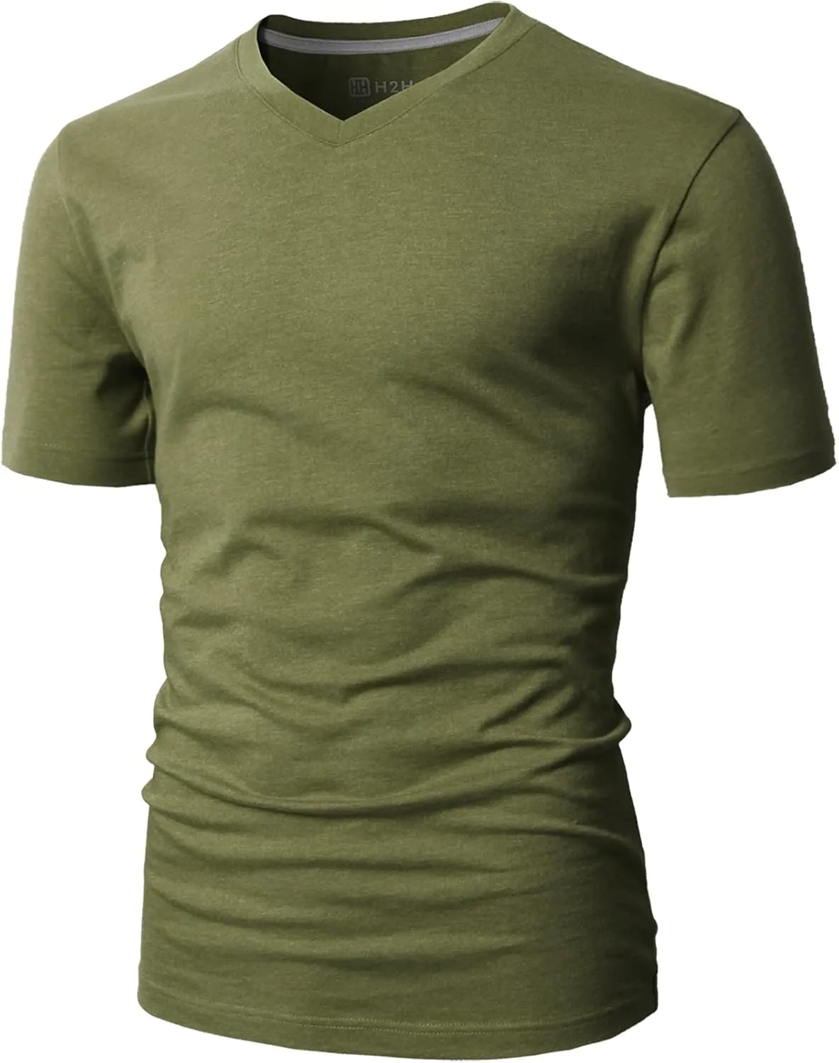 H2H Mens Casual Slim Fit Short Sleeve T-Shirts Soft Lightweight V-Neck/Crew-Neck Size XS to 3XL