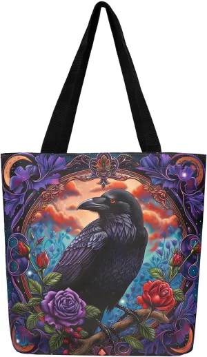 Halloween Canvas Tote Bag for Men Women Adults Cartoon Decorative Aesthetic Shoulder Handbags for Shopping Gym