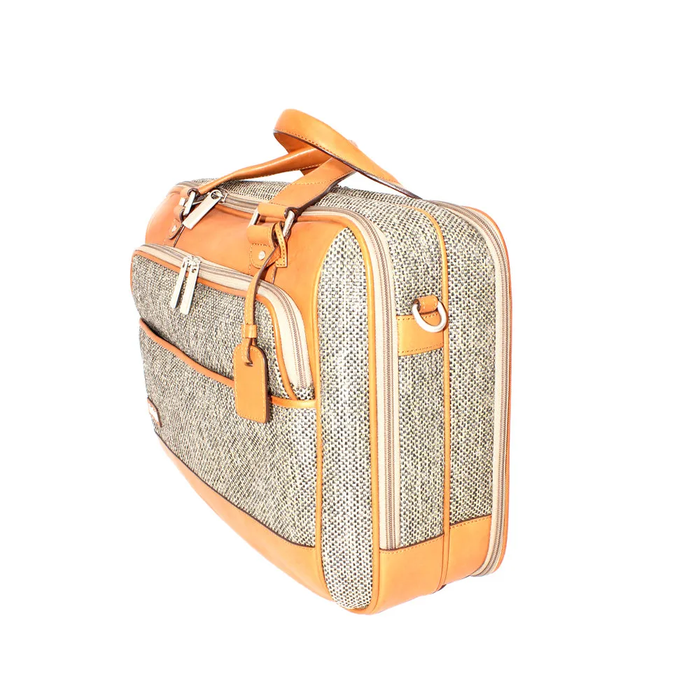 Hartmann Tweed Belting Briefcase Natural Tweed