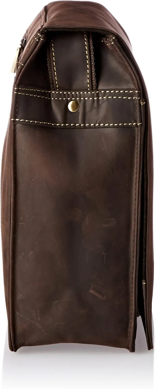 Harvard Distressed Leather Messenger Bag, Mocha, One Size