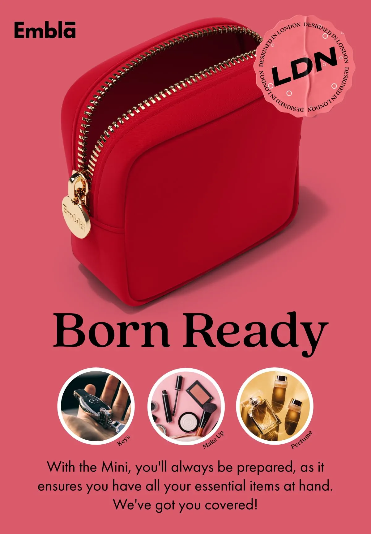 HEART Valentine Makeup Bag Travel Cosmetics Pouch and Toiletry Bag, Nylon Zipper Pouch Purse, Cute Make Up Organizer Storage Tote for Women Girls, Travel Skincare Case, Small Makeup Bags, Ruby Red
