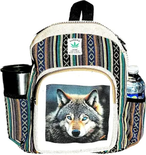Hemp Cotton Backpack Handmade Unique Design 14 IN Large Hippie, Festival, Hiking,Tablet & Laptop Himalayan Backpack Bag - Handmade In Mt. Everest Country Nepal