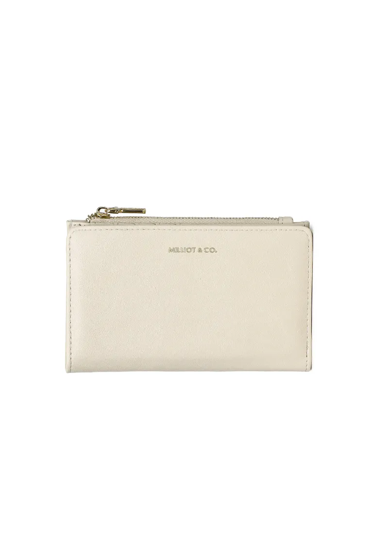 Heya Top-Zip Short Wallet (Beige)