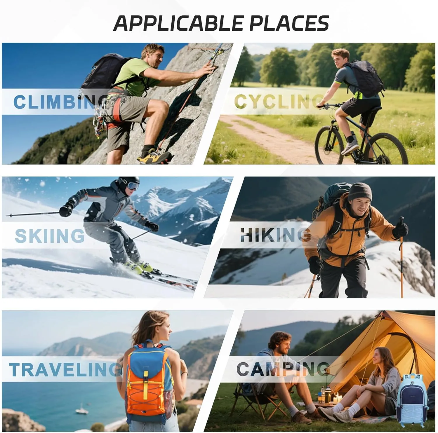 Hiking Backpack for Women and Men 30L Waterproof Hiking Daypack Lightweight Camping Backpack for Urban Travel Cycling Biking