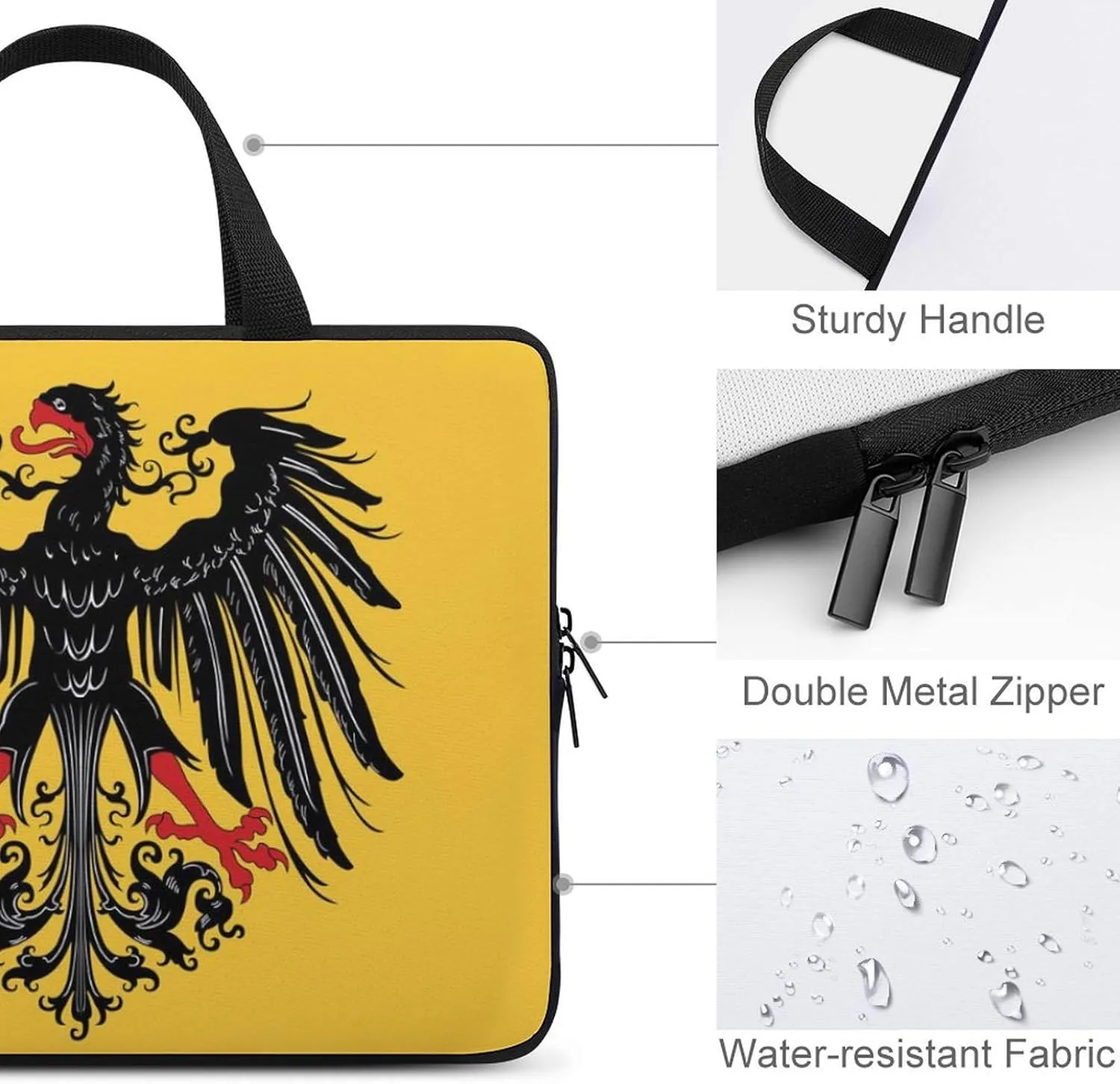 Historical Flag of Holy Roman Empire Laptop Sleeve Bag Computer Protective Carrying Case Cover with Handle for Travel Work 10inch, style