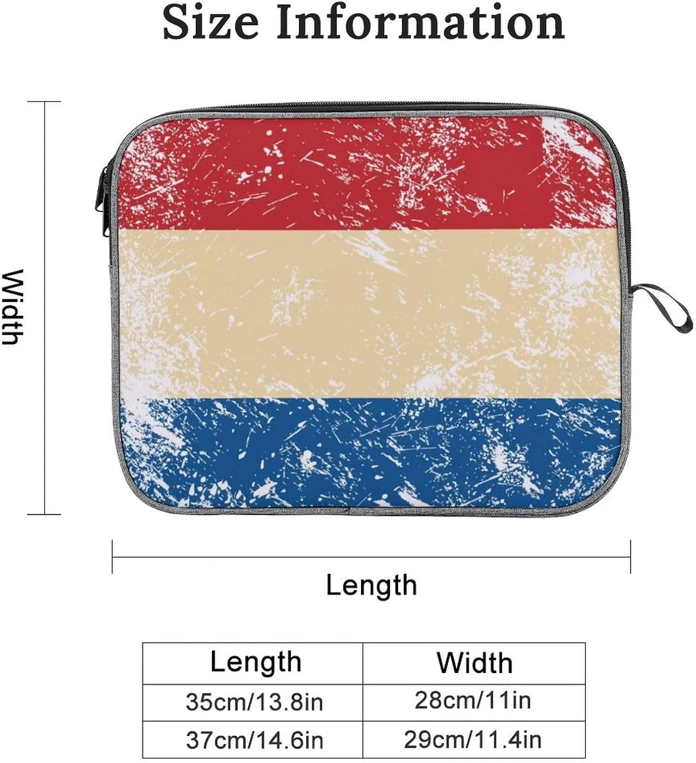 Holland Vintage Flag Laptop Sleeve Slim Laptop Bag Snowflake Cloth Laptop Case Travel Gear for Unisex 13inch