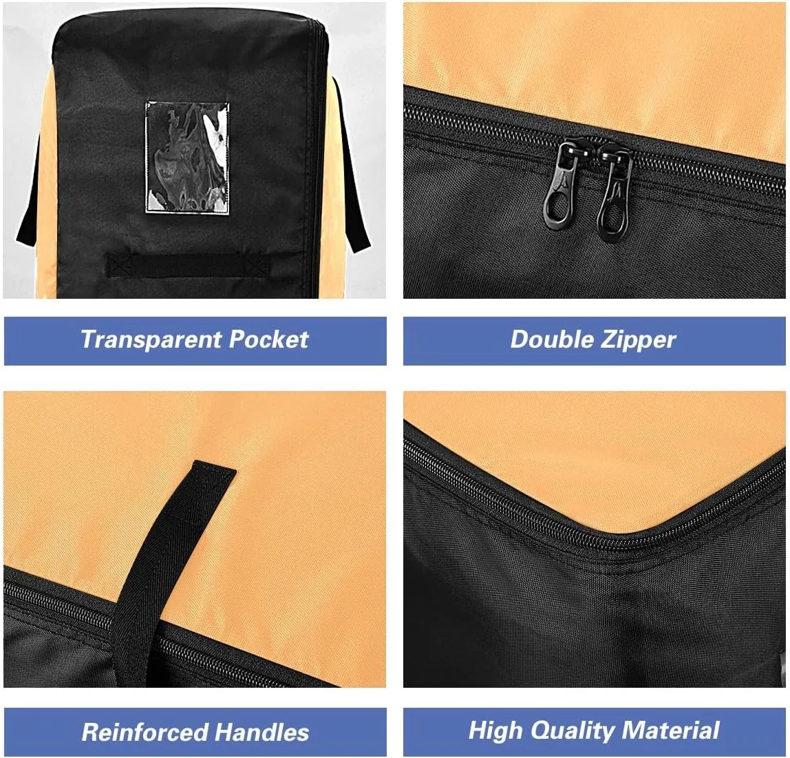 Honey Orange Storage Bags, 27.5x19.7x11 In, Garment Storage Organizer Travel Cargo Duffel Bags Space Saving Packing Totes for Moving Supplies Storage