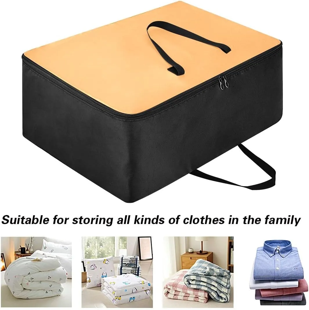 Honey Orange Storage Bags, 27.5x19.7x11 In, Garment Storage Organizer Travel Cargo Duffel Bags Space Saving Packing Totes for Moving Supplies Storage