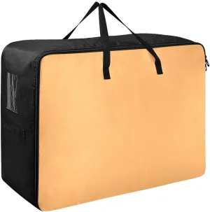 Honey Orange Storage Bags, 27.5x19.7x11 In, Garment Storage Organizer Travel Cargo Duffel Bags Space Saving Packing Totes for Moving Supplies Storage