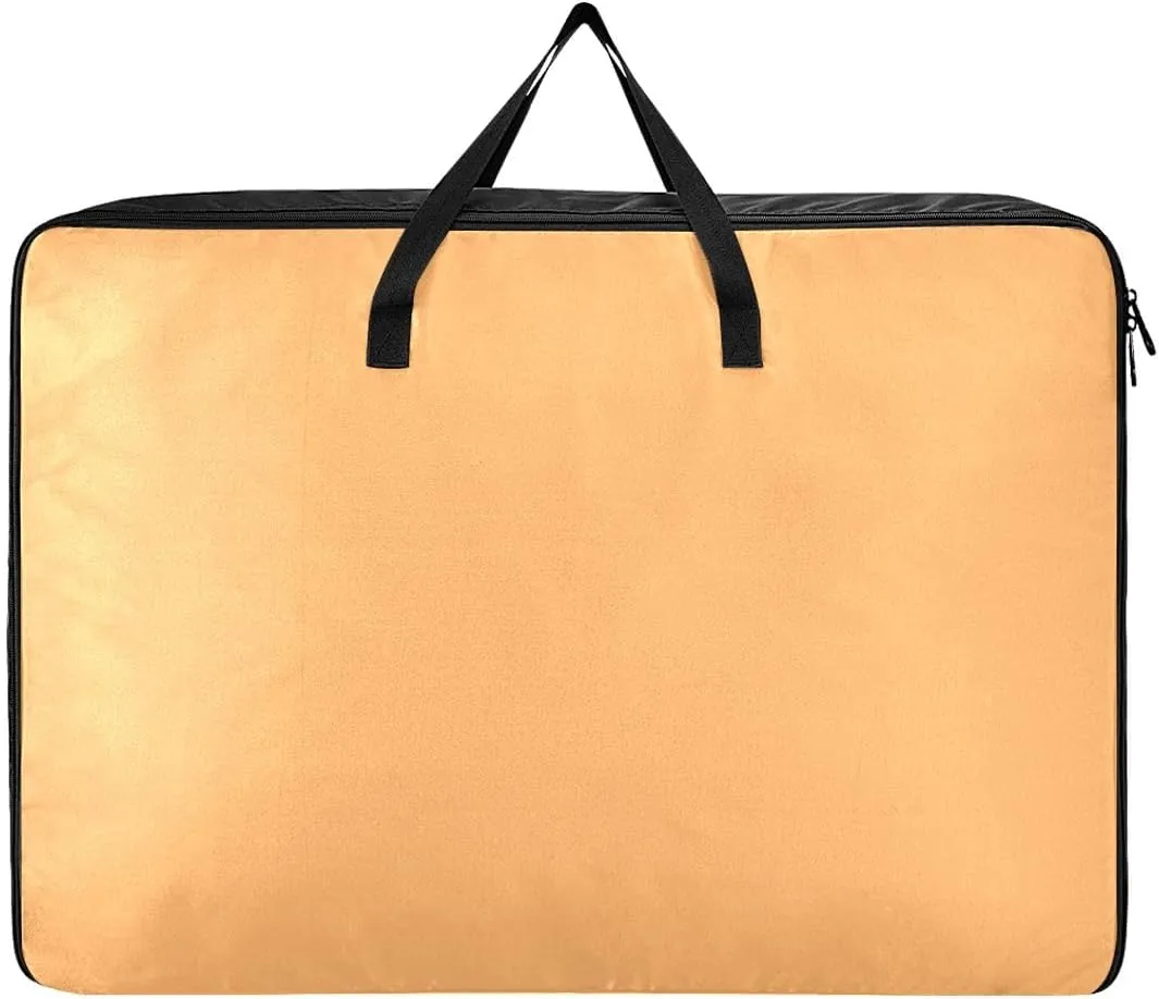Honey Orange Storage Bags, 27.5x19.7x11 In, Garment Storage Organizer Travel Cargo Duffel Bags Space Saving Packing Totes for Moving Supplies Storage